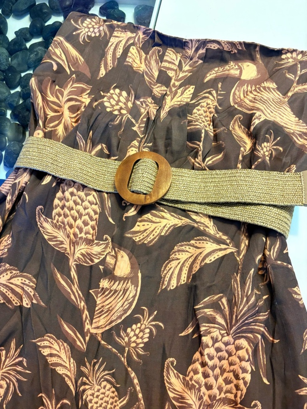 FARM Rio Brown Botanical-Print Wide Leg Pants - Picture 3 of 15